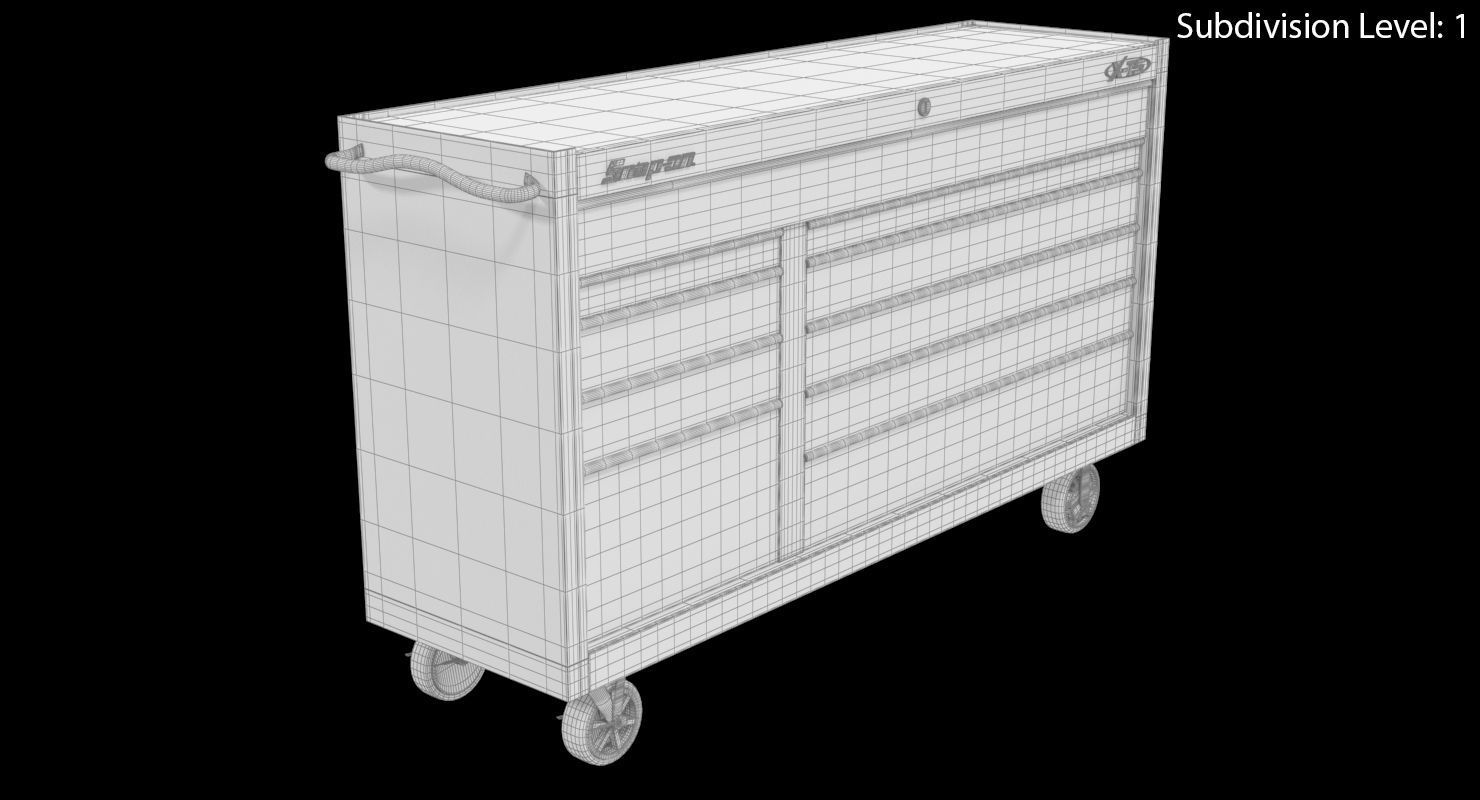 Tool Storage Black Low-poly 3D model_9