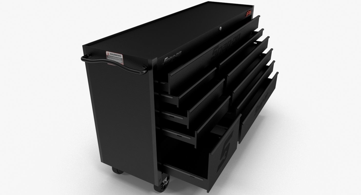 Tool Storage Black Low-poly 3D model_7