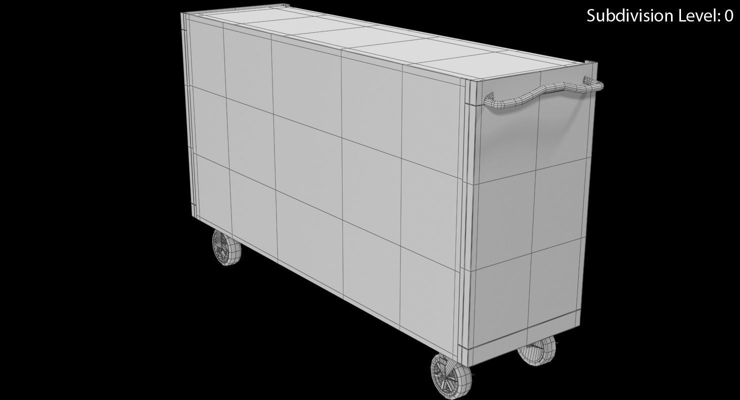 Tool Storage Black Low-poly 3D model_16