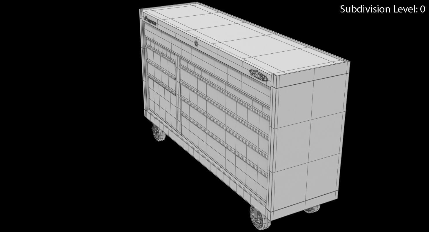 Tool Storage Black Low-poly 3D model_10