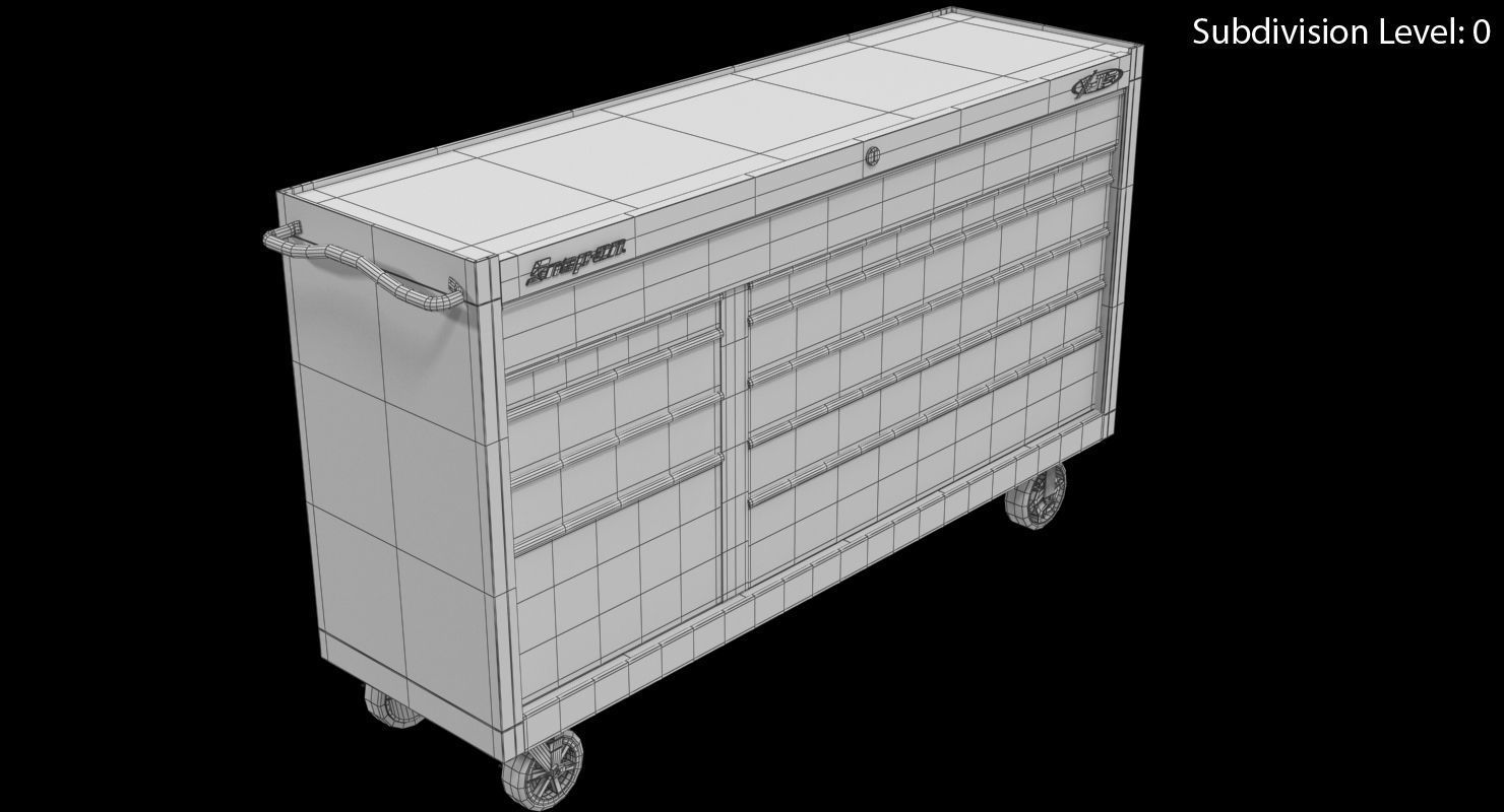 Tool Storage Black Low-poly 3D model_14
