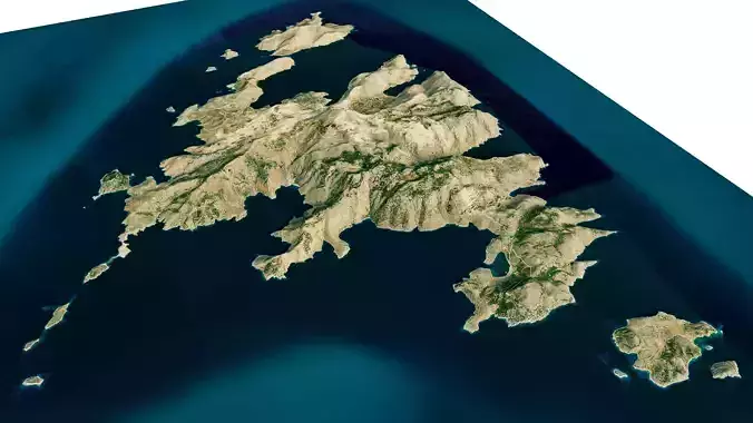 Symi Island 3d model terrain 3D model