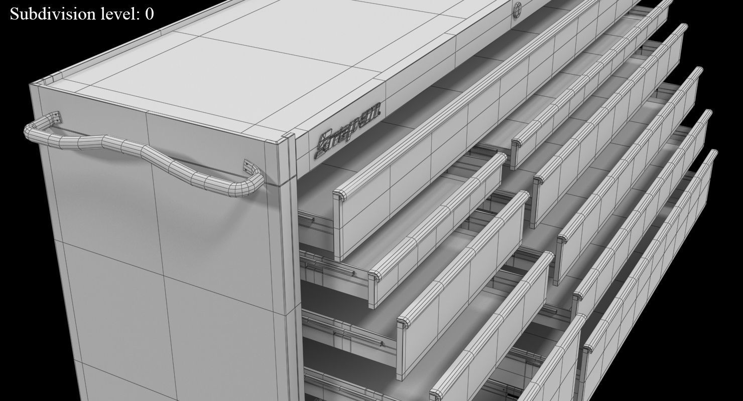 Tool Storage Blue Low-poly 3D model_22