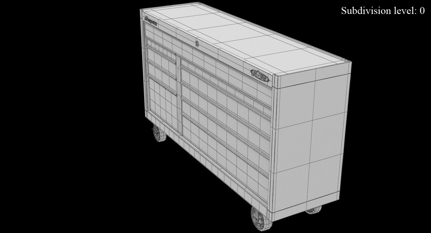 Tool Storage Blue Low-poly 3D model_10