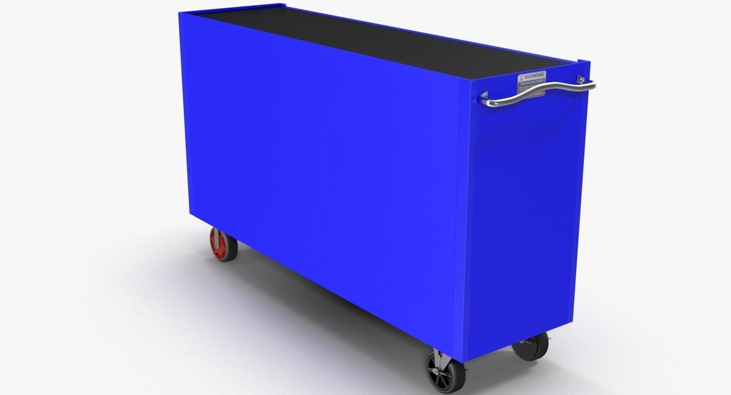 Tool Storage Blue Low-poly 3D model_4