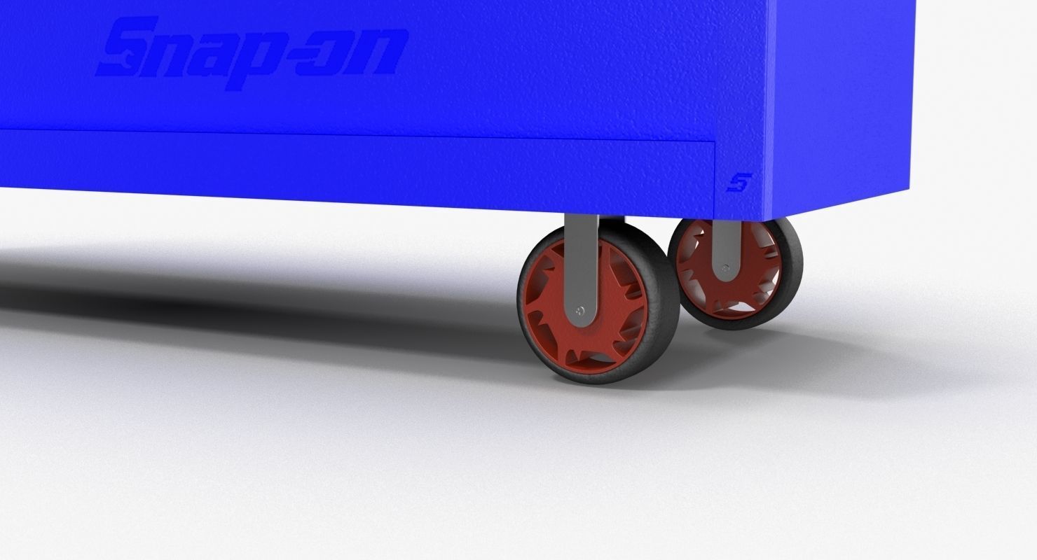 Tool Storage Blue Low-poly 3D model_6