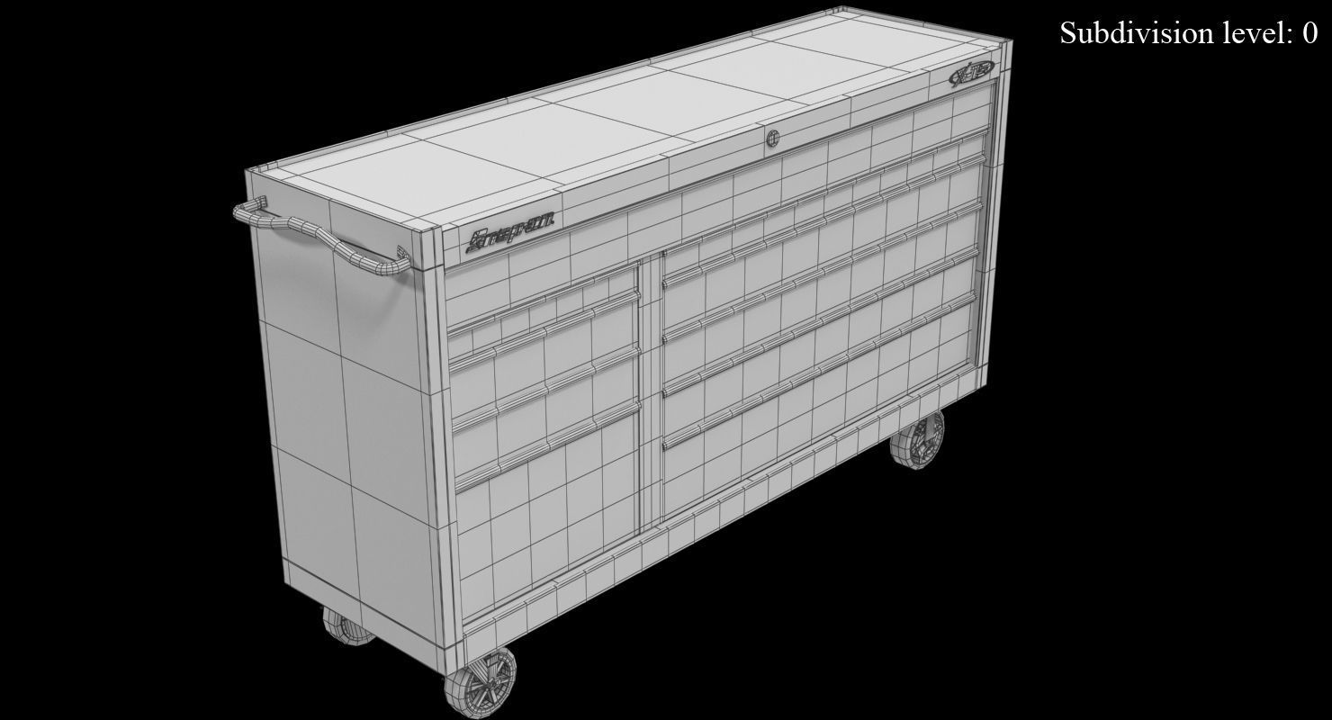 Tool Storage Blue Low-poly 3D model_14