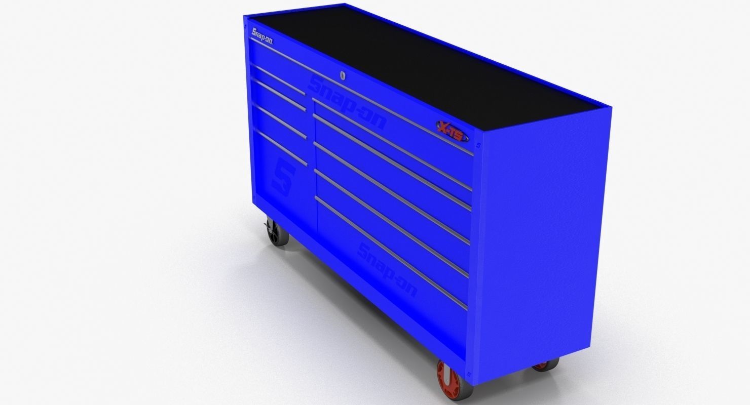 Tool Storage Blue Low-poly 3D model_1