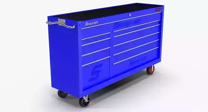 Tool Storage Blue Low-poly 3D model