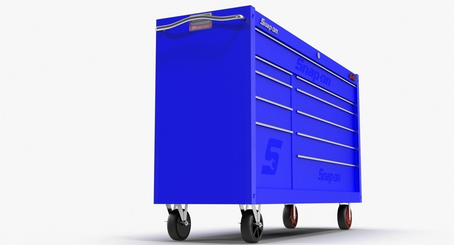 Tool Storage Blue Low-poly 3D model_5