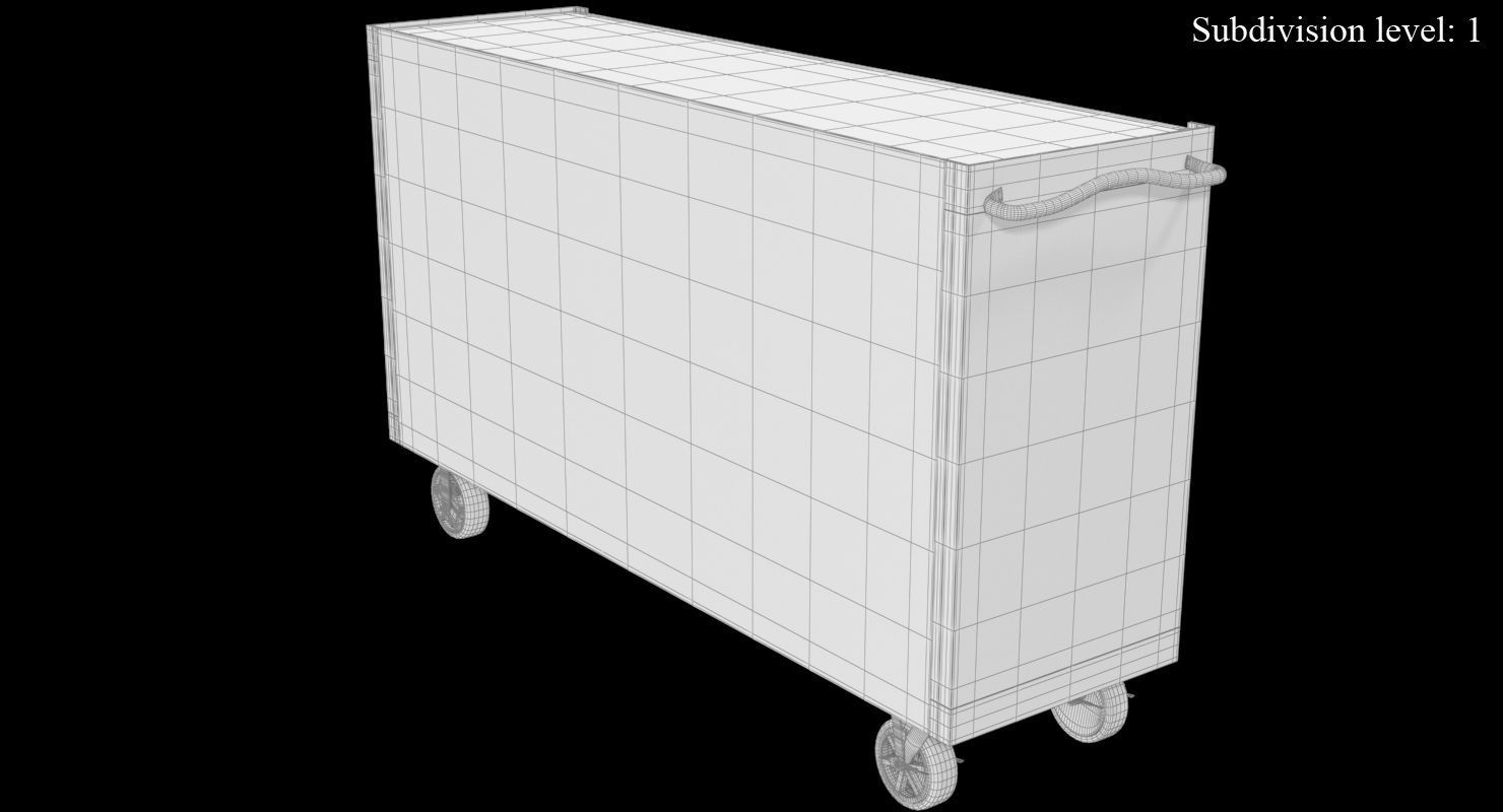 Tool Storage Blue Low-poly 3D model_17