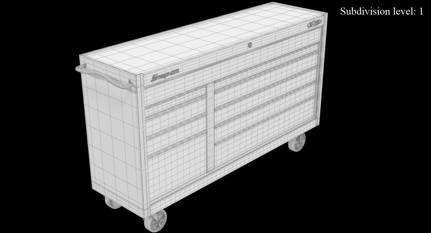 Tool Storage Blue Low-poly 3D model_15