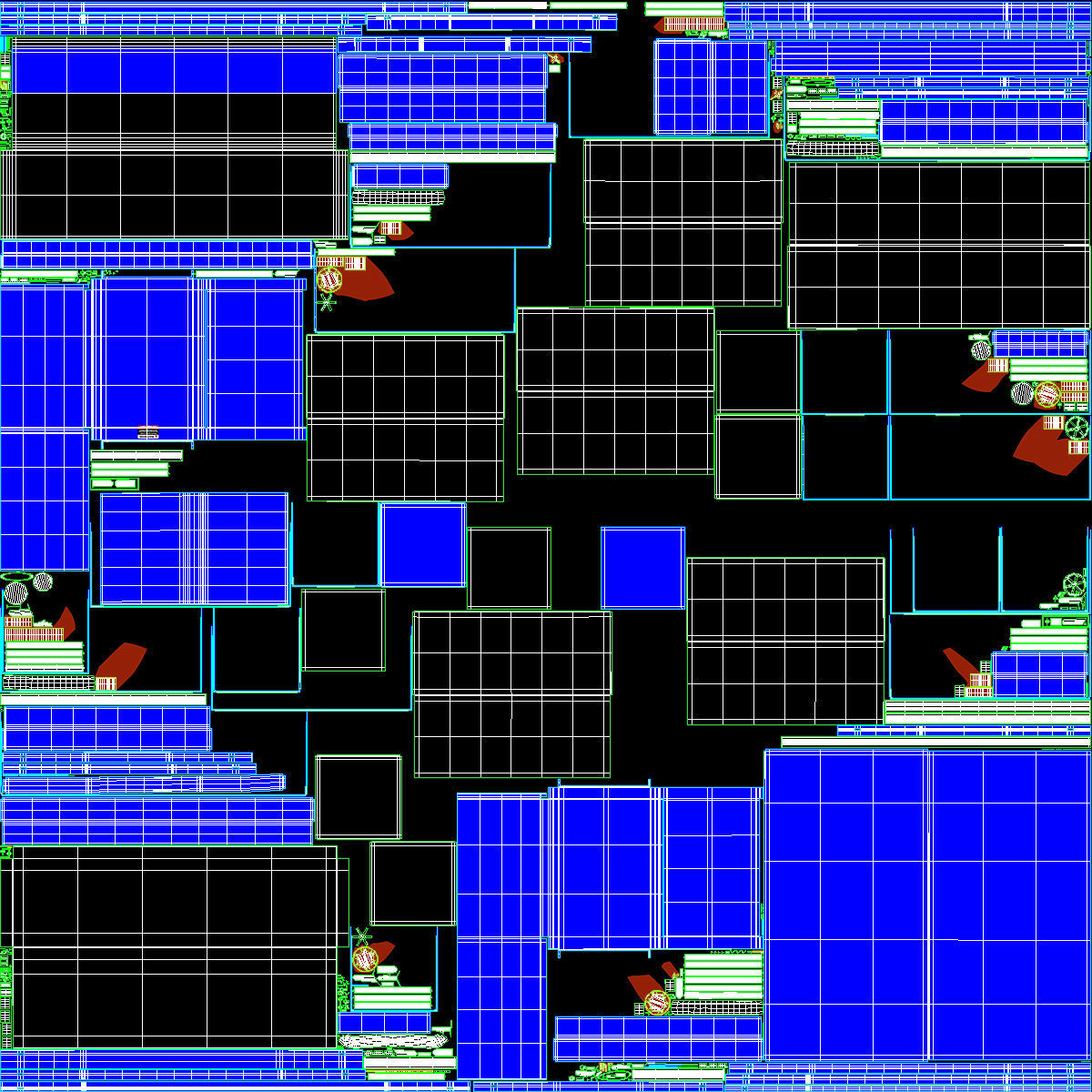 Tool Storage Blue Low-poly 3D model_29