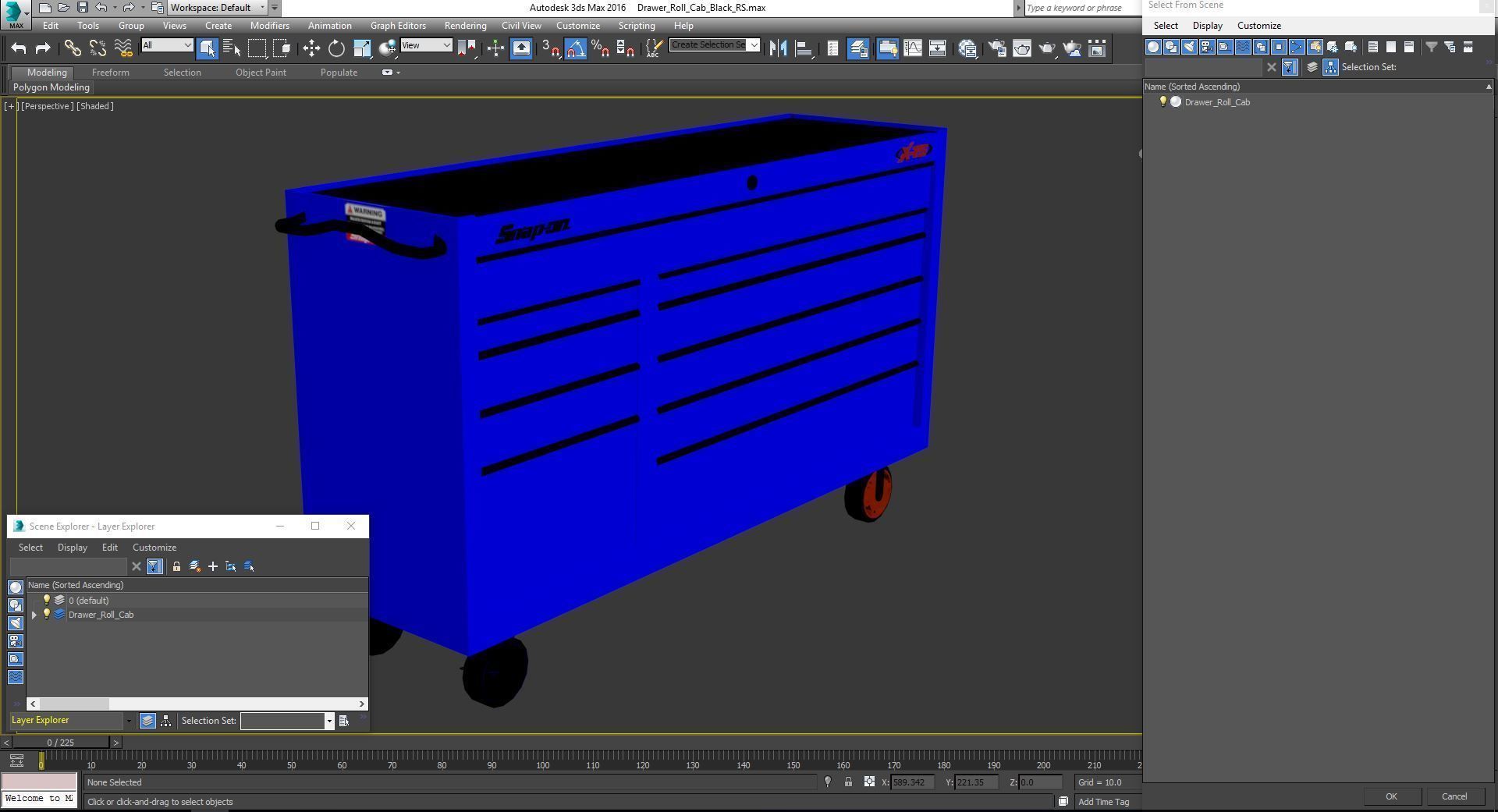 Tool Storage Blue Low-poly 3D model_28