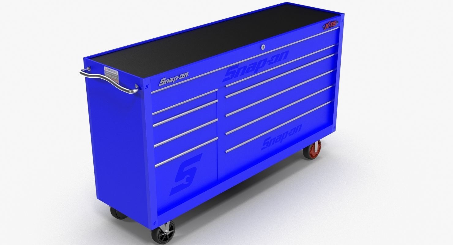 Tool Storage Blue Low-poly 3D model_3