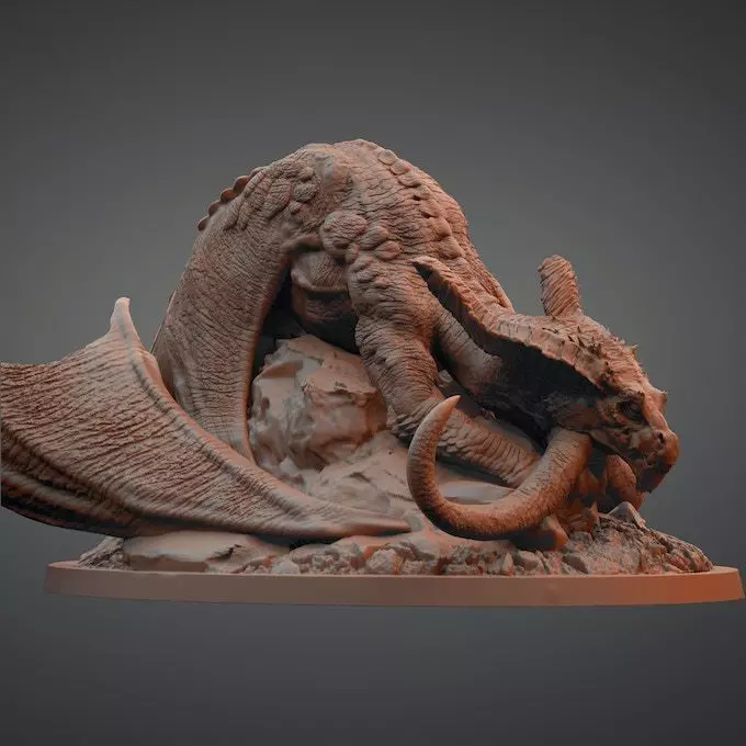Sleeping Dragon  3D print model_0