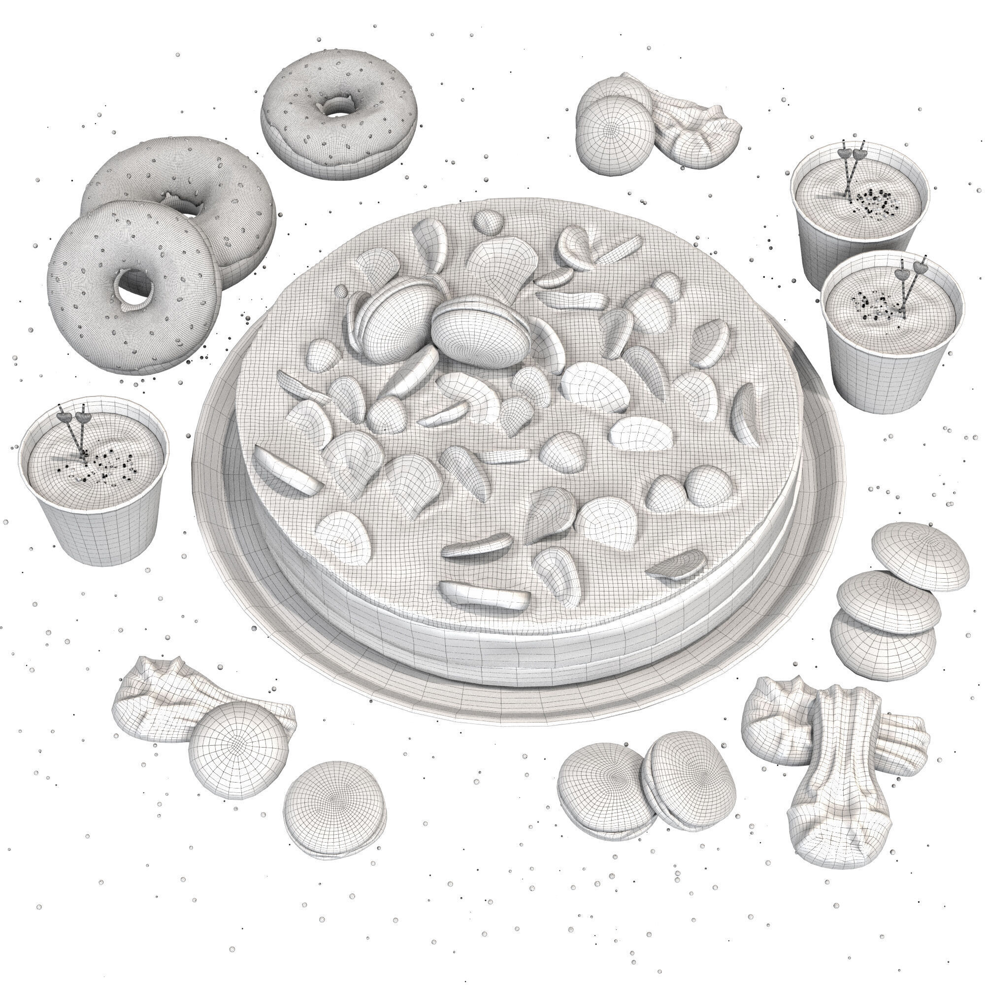 Dessert set 3D print model_3