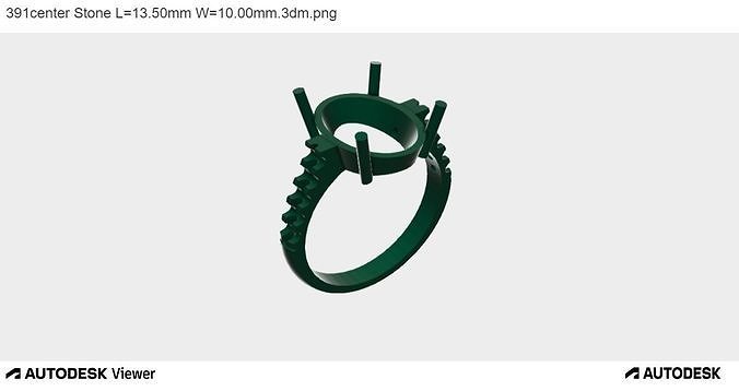 women Wedding Ring With Oval Cut Center Stone 3D print model