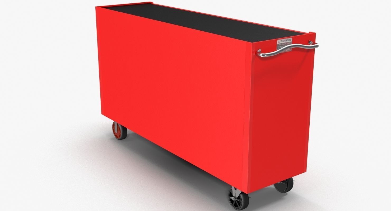 Tool Storage Red Low-poly 3D model_4