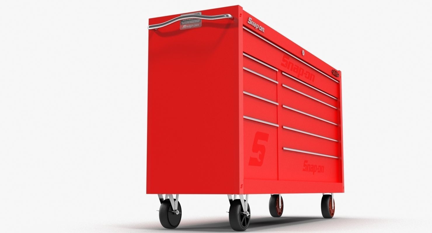 Tool Storage Red Low-poly 3D model_5