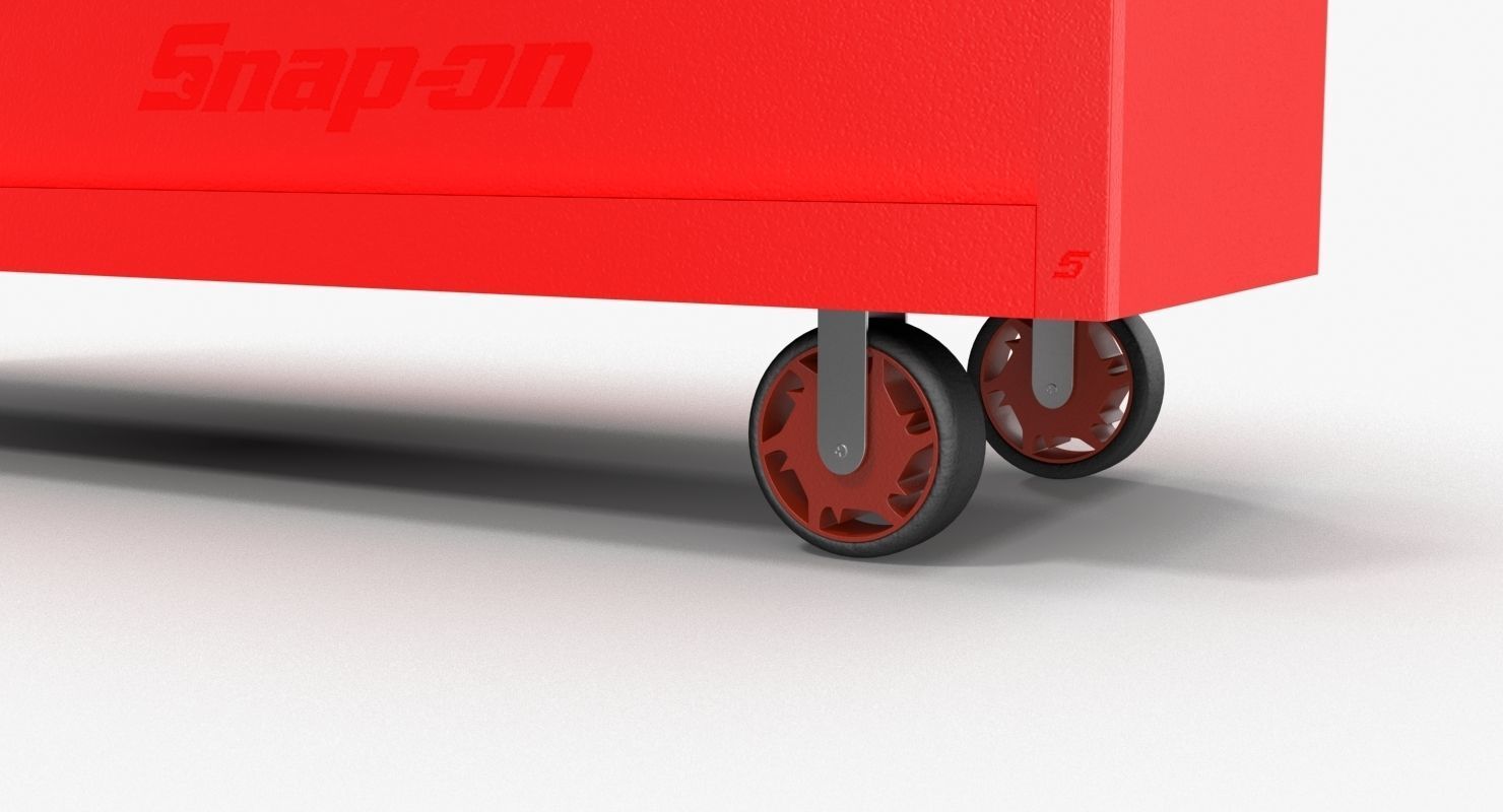 Tool Storage Red Low-poly 3D model_6