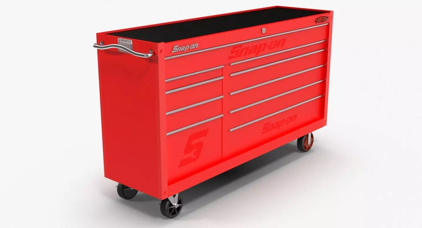 Tool Storage Red Low-poly 3D model_0