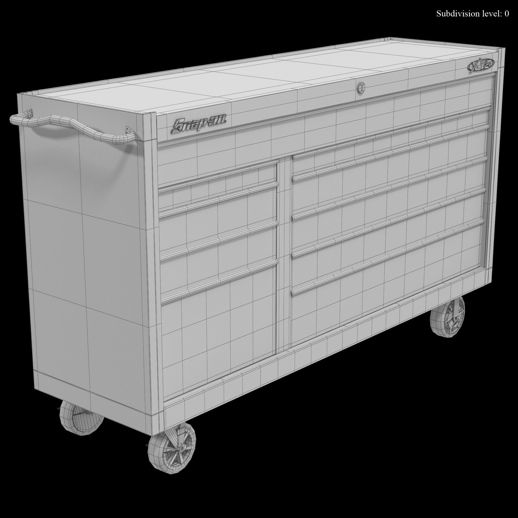 Tool Storage Red Low-poly 3D model_25