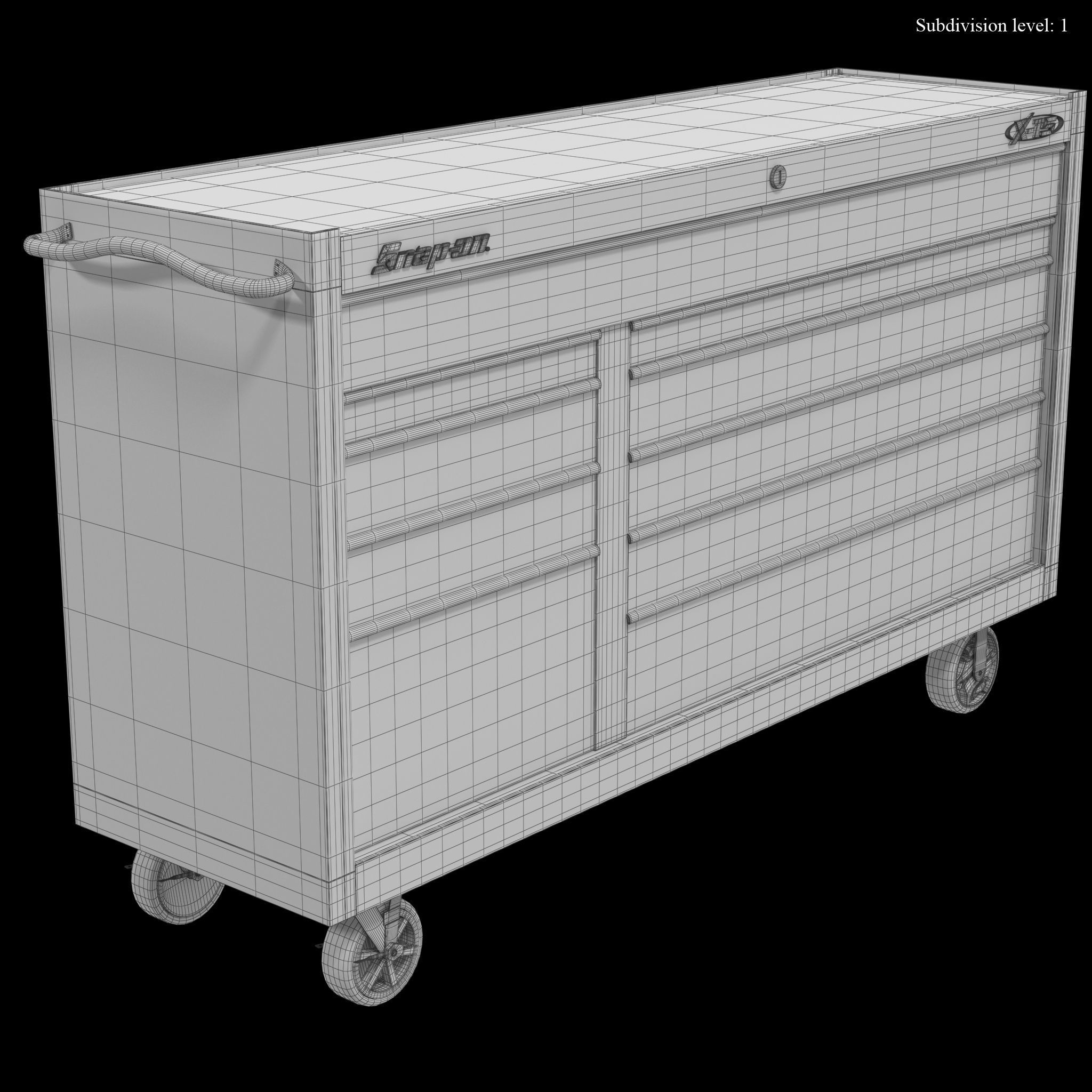 Tool Storage Red Low-poly 3D model_26