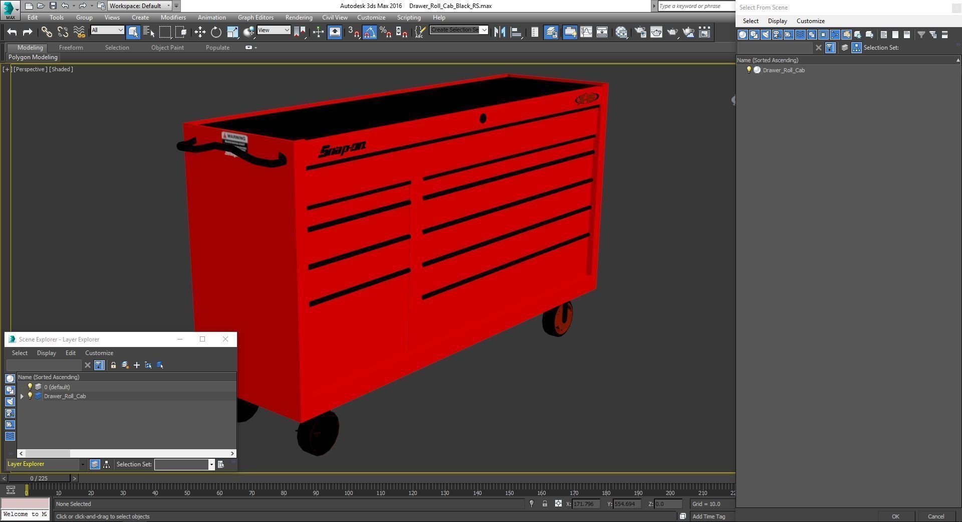 Tool Storage Red Low-poly 3D model_28
