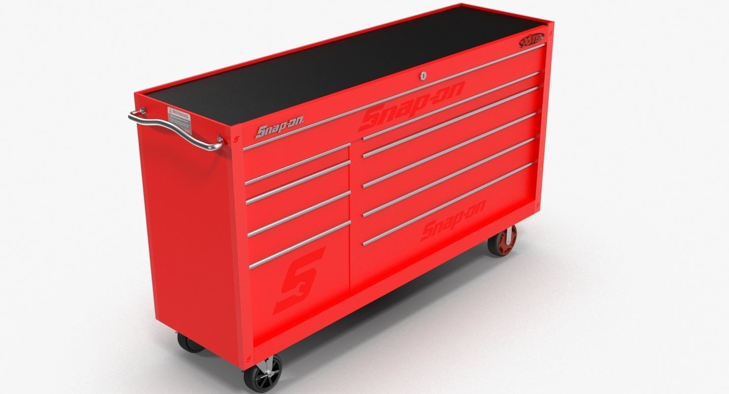 Tool Storage Red Low-poly 3D model_3
