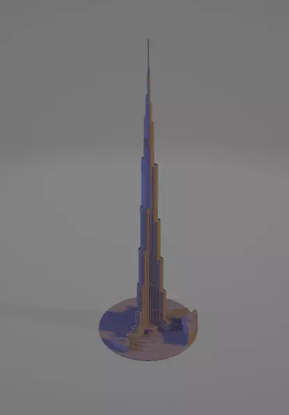 Burj khalifa keychain 3D print model