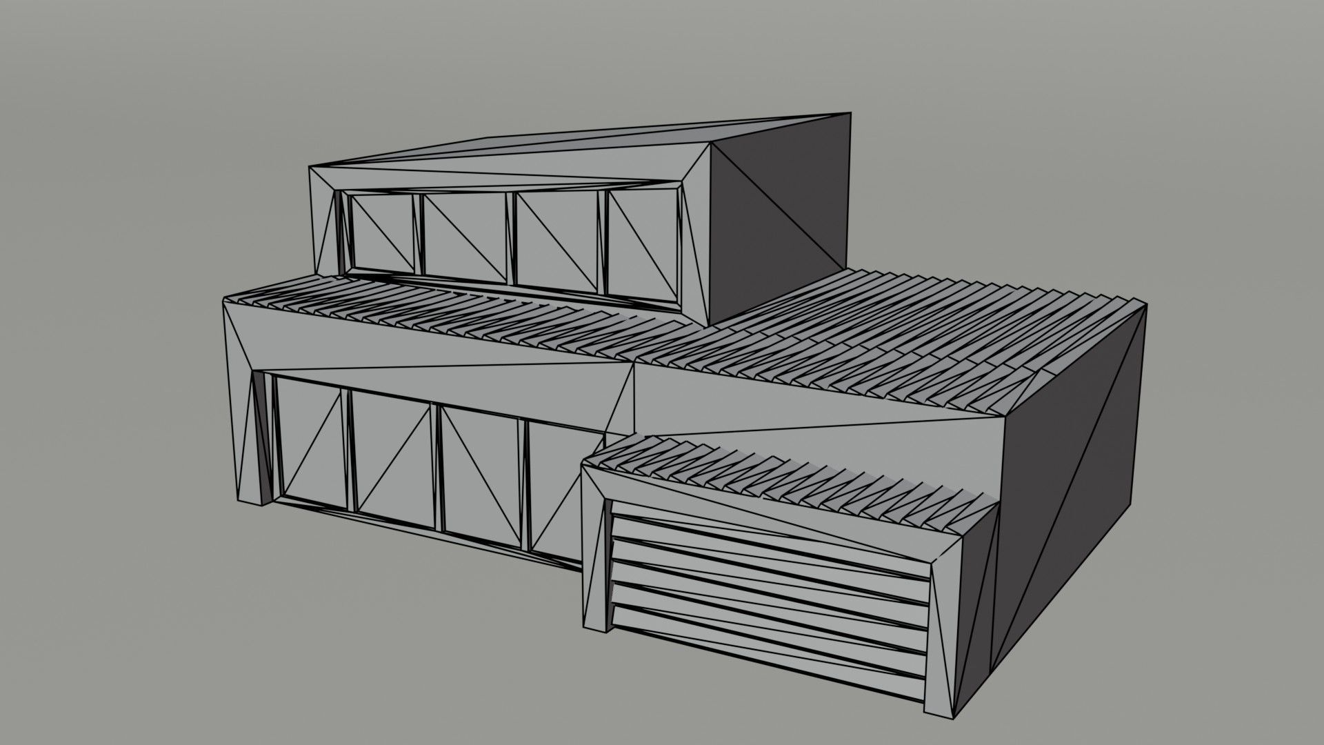 Cartoon Hi Tech simpsons house Polygonal Style Low-poly 3D model_4