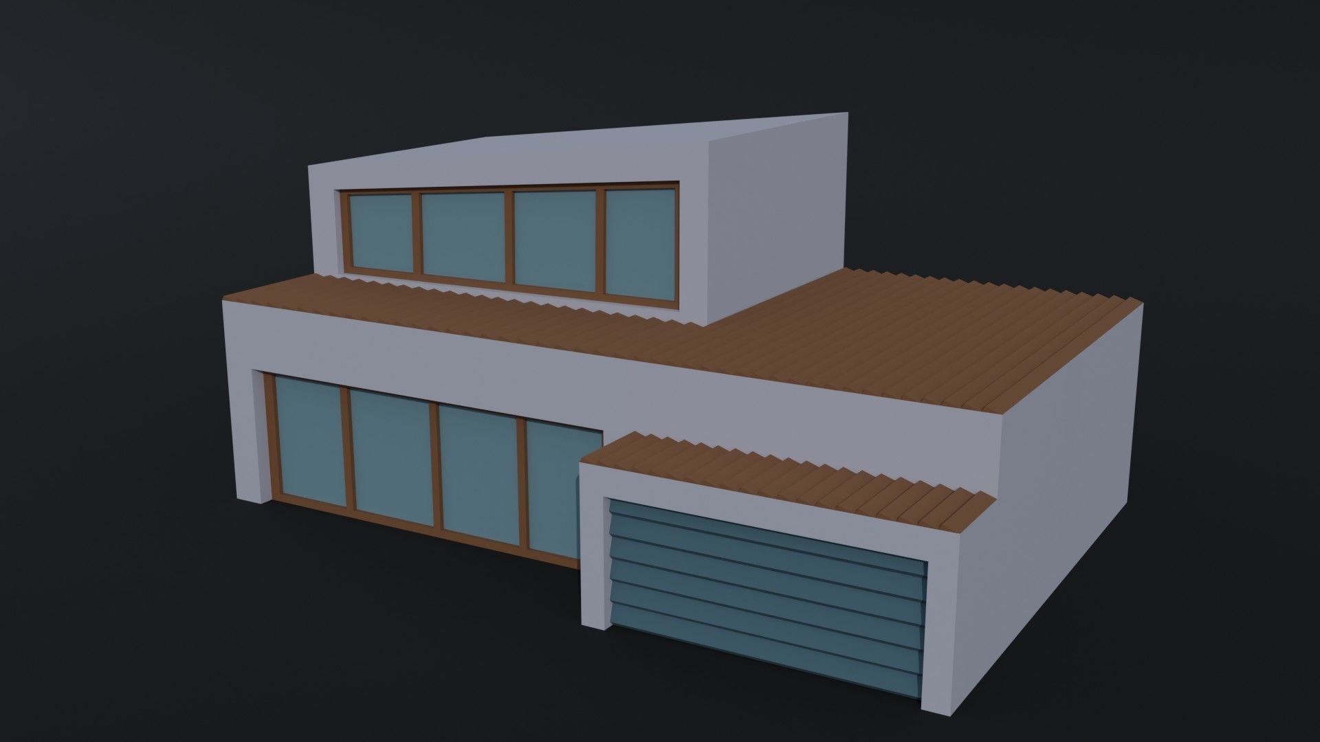 Cartoon Hi Tech simpsons house Polygonal Style Low-poly 3D model_2