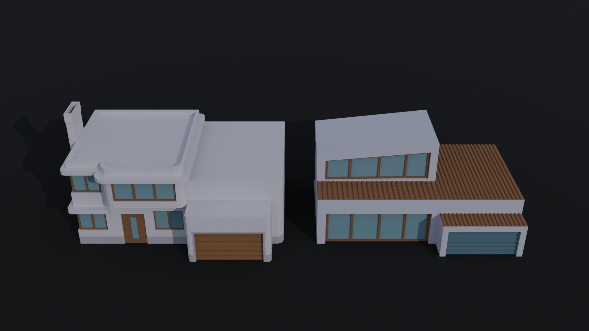 Cartoon Hi Tech simpsons house Polygonal Style Low-poly 3D model_1