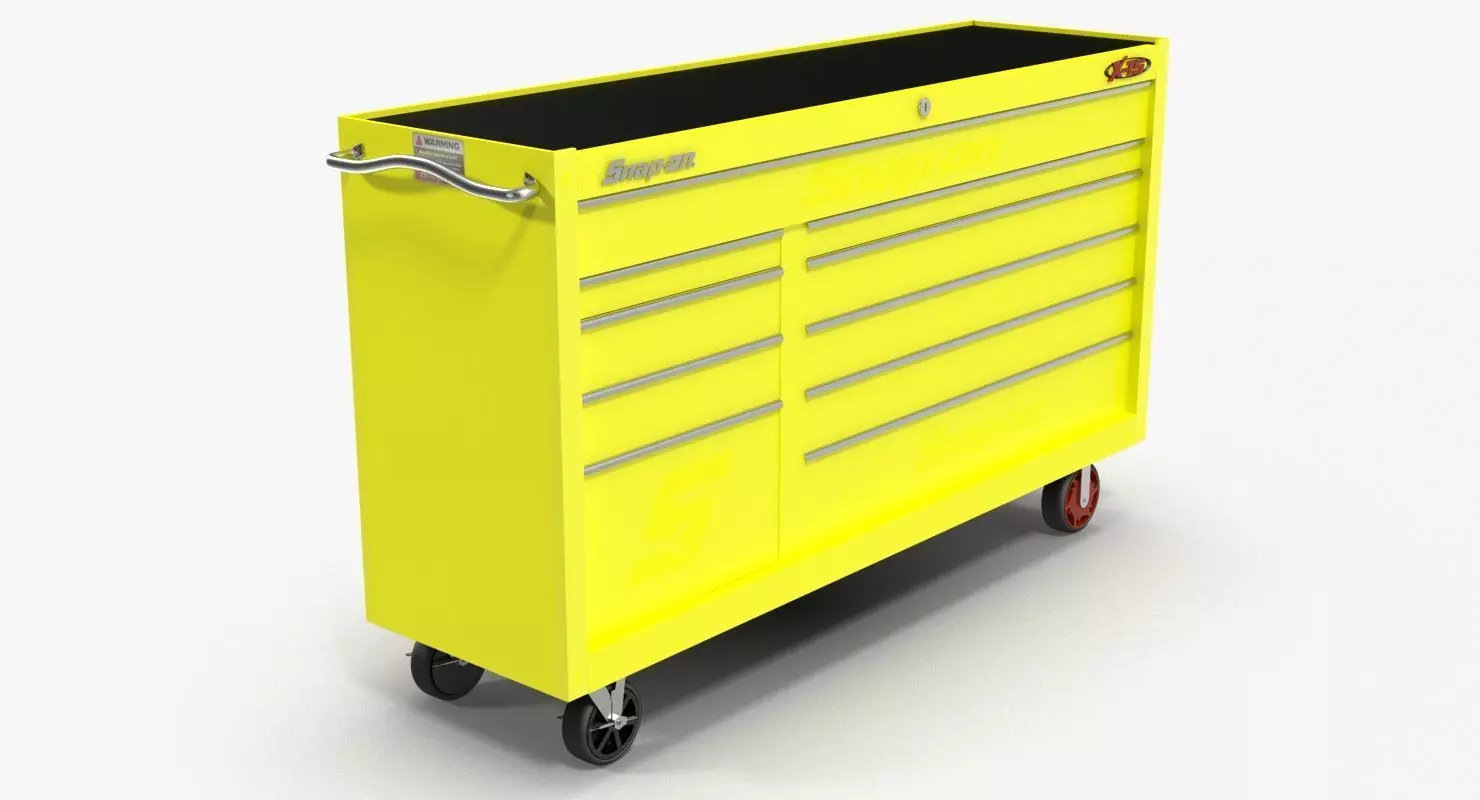 Tool Storage Yellow Low-poly 3D model_0