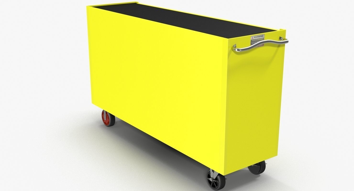Tool Storage Yellow Low-poly 3D model_4