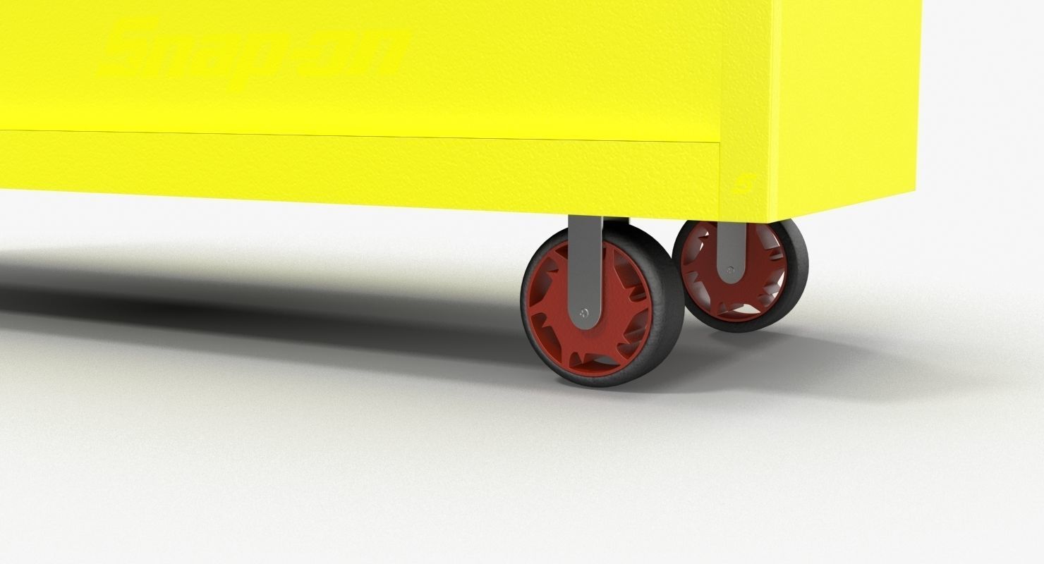 Tool Storage Yellow Low-poly 3D model_6