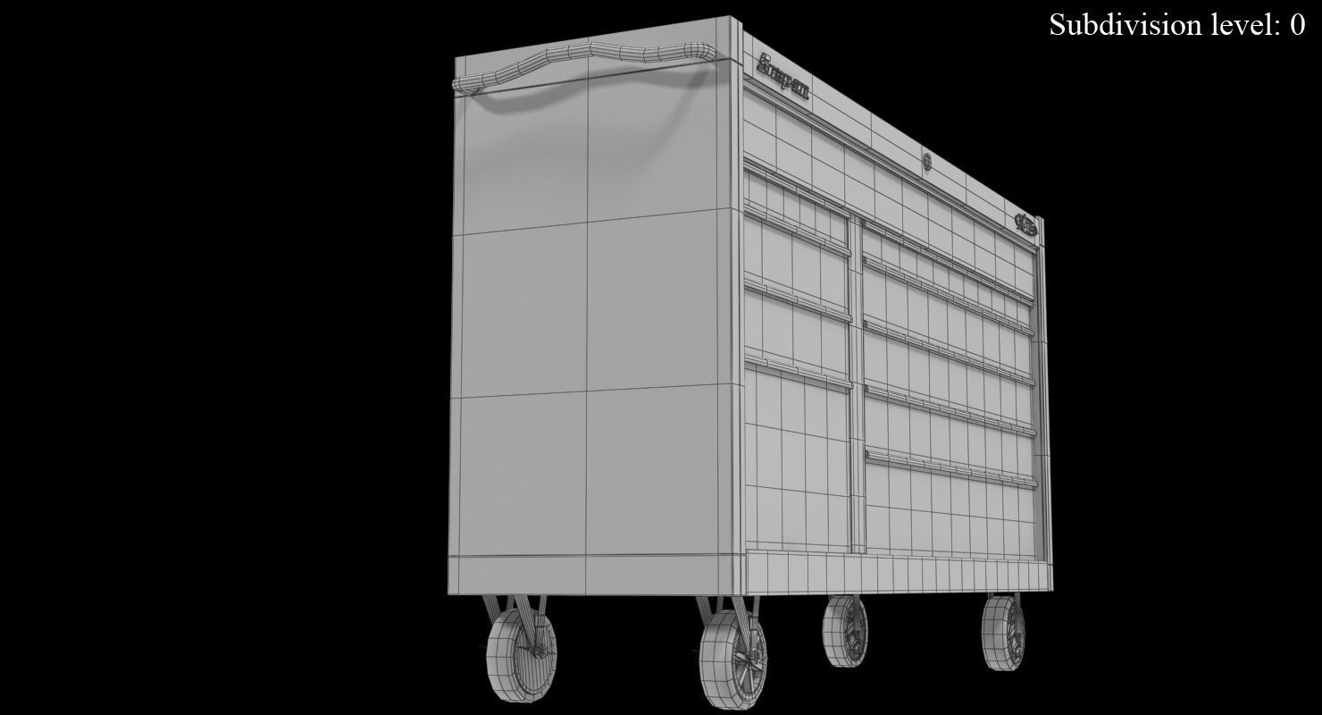 Tool Storage Yellow Low-poly 3D model_18