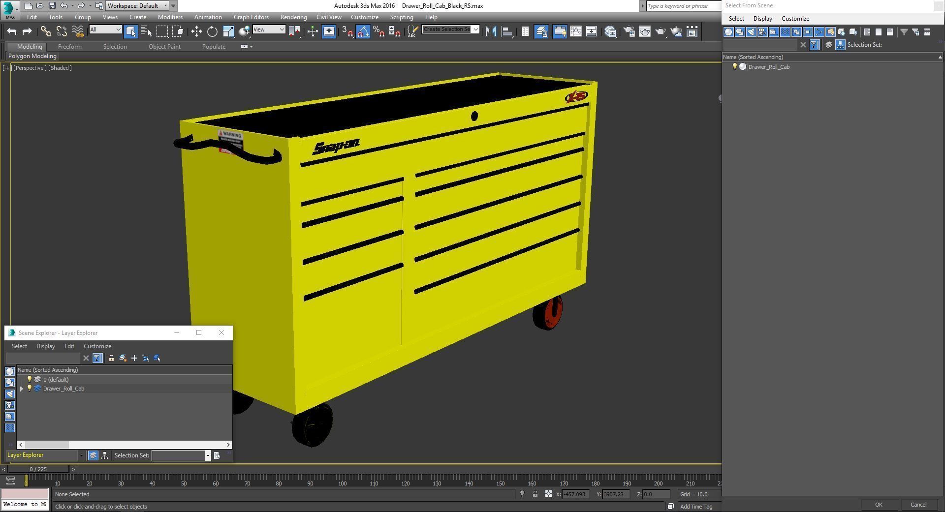 Tool Storage Yellow Low-poly 3D model_28