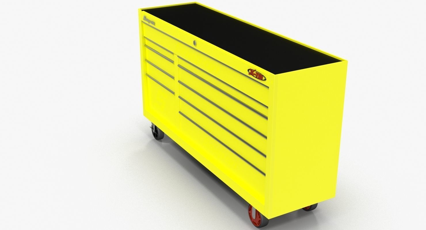 Tool Storage Yellow Low-poly 3D model_1
