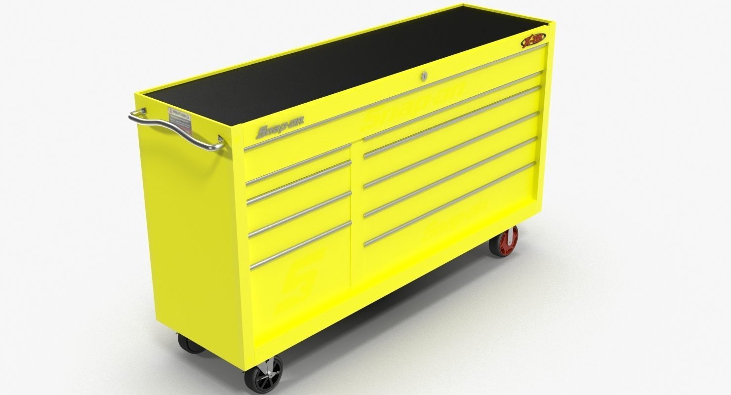 Tool Storage Yellow Low-poly 3D model_3
