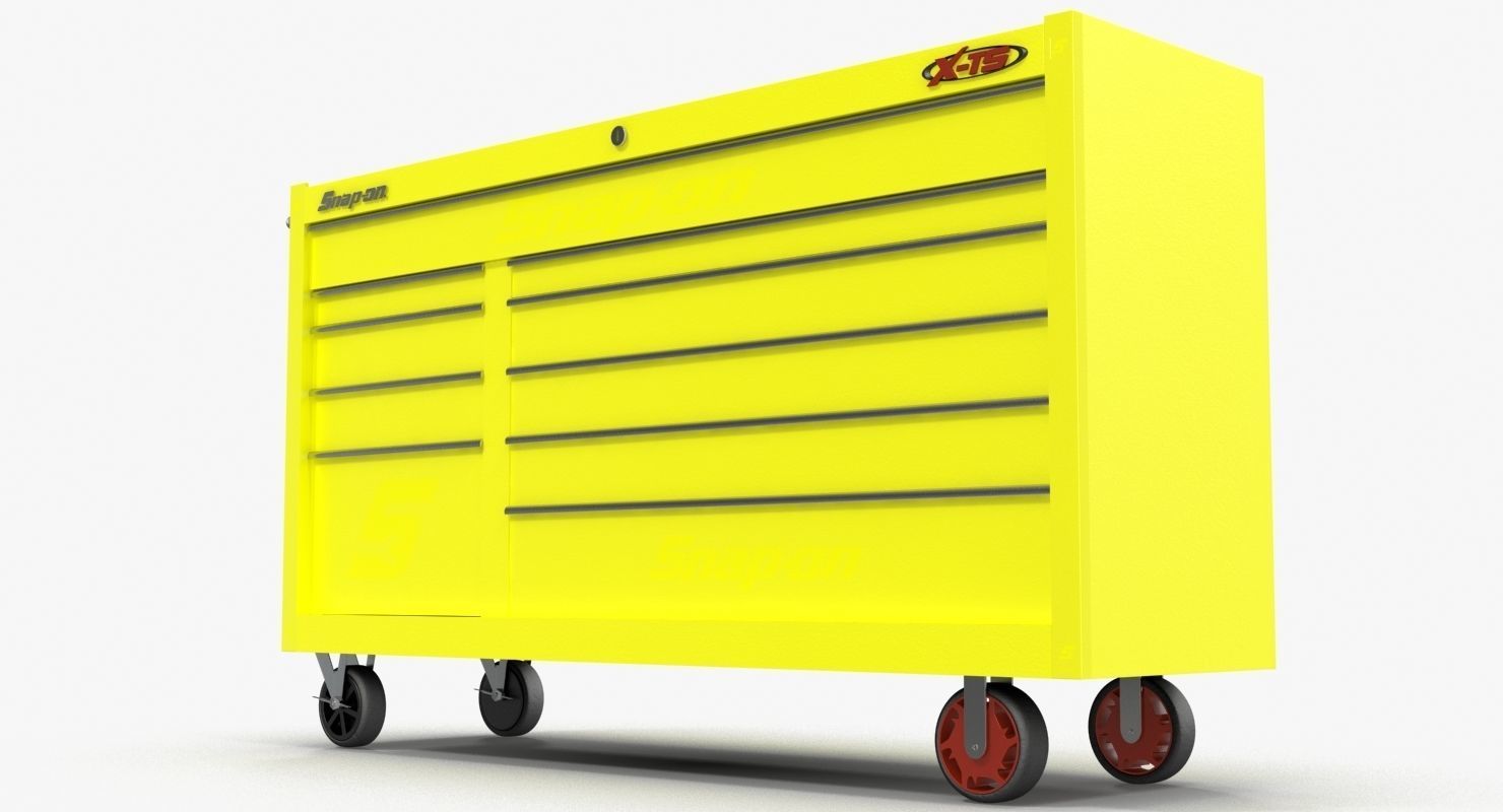 Tool Storage Yellow Low-poly 3D model_2