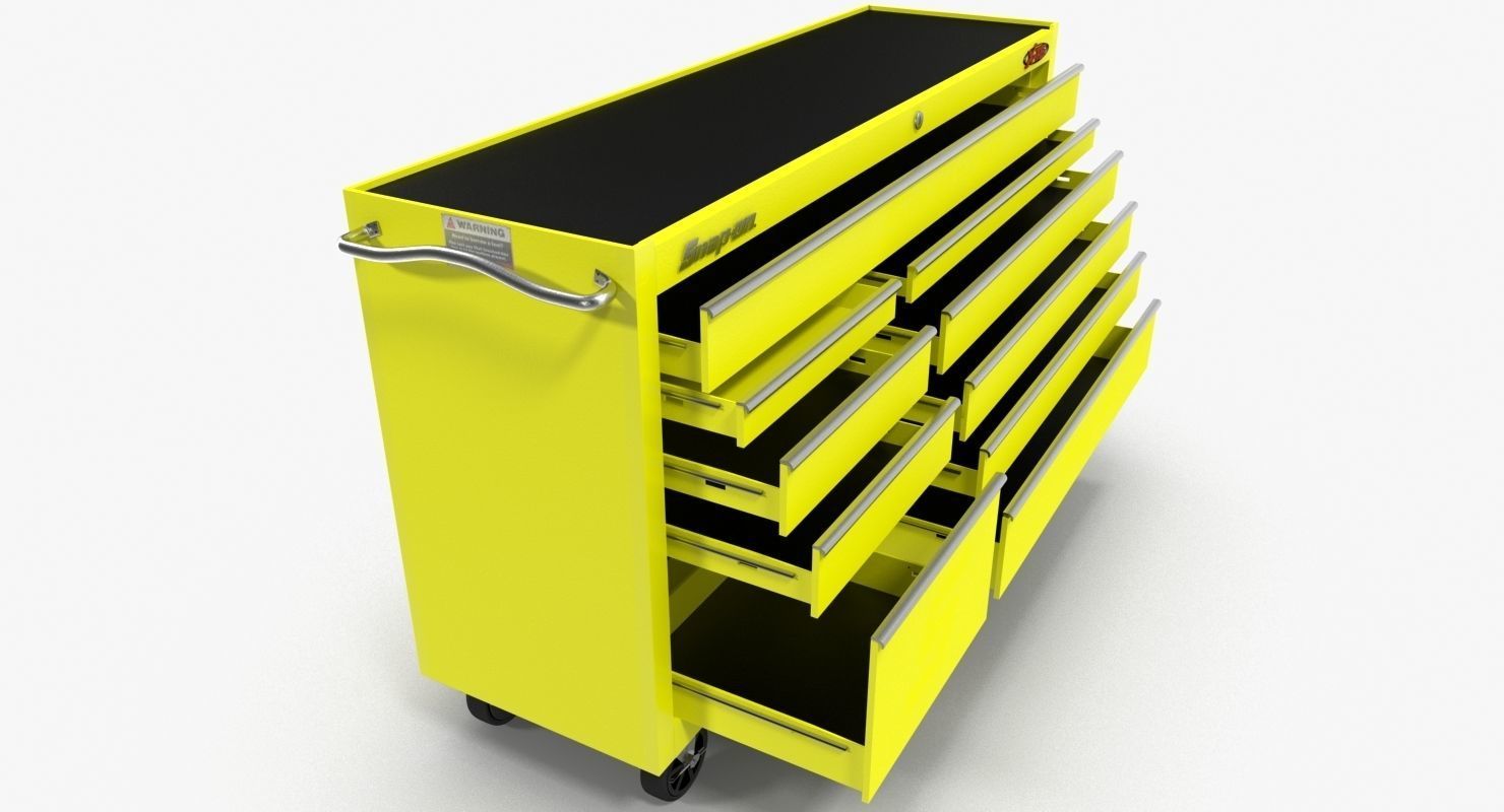 Tool Storage Yellow Low-poly 3D model_7