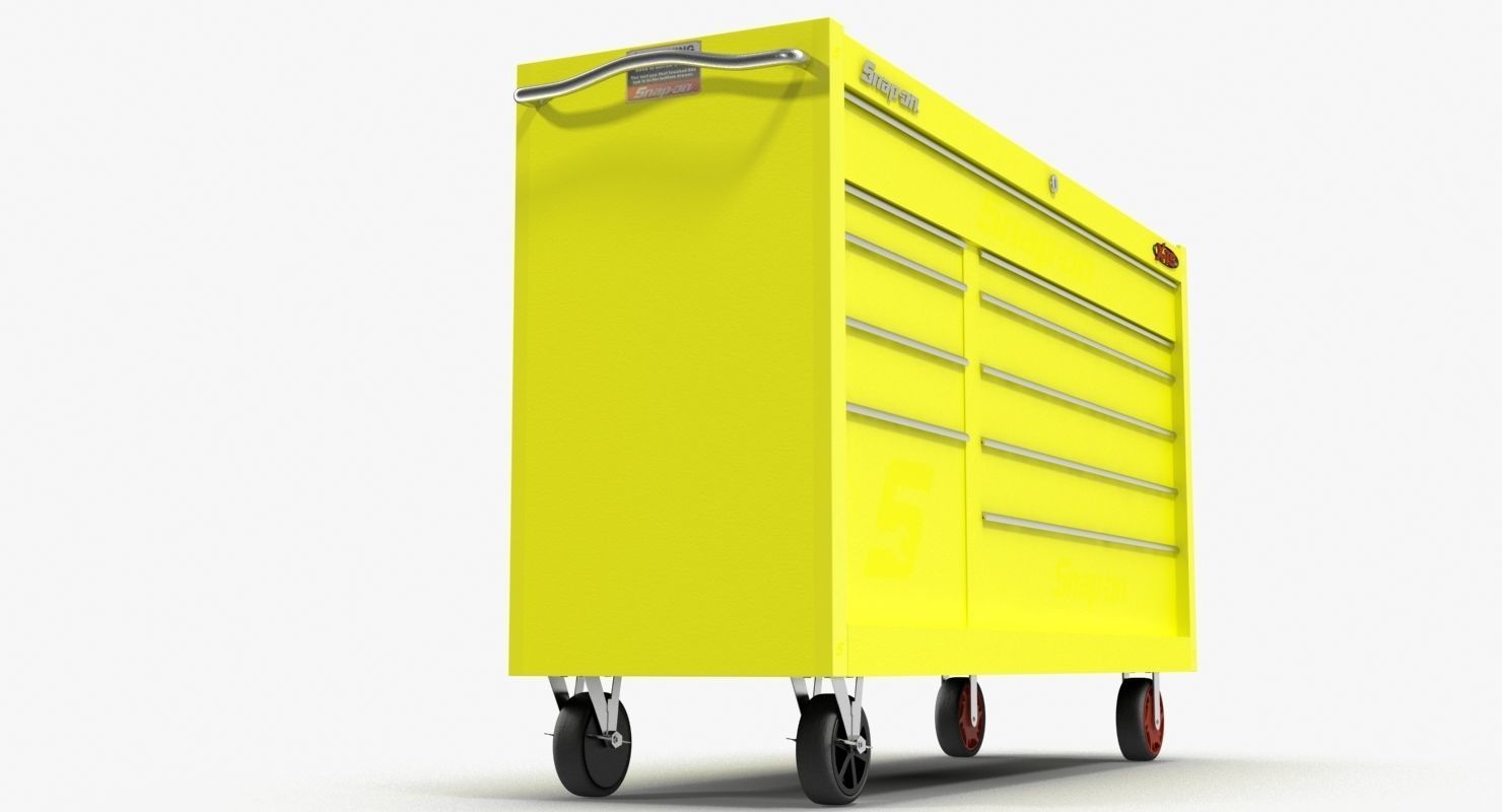 Tool Storage Yellow Low-poly 3D model_5