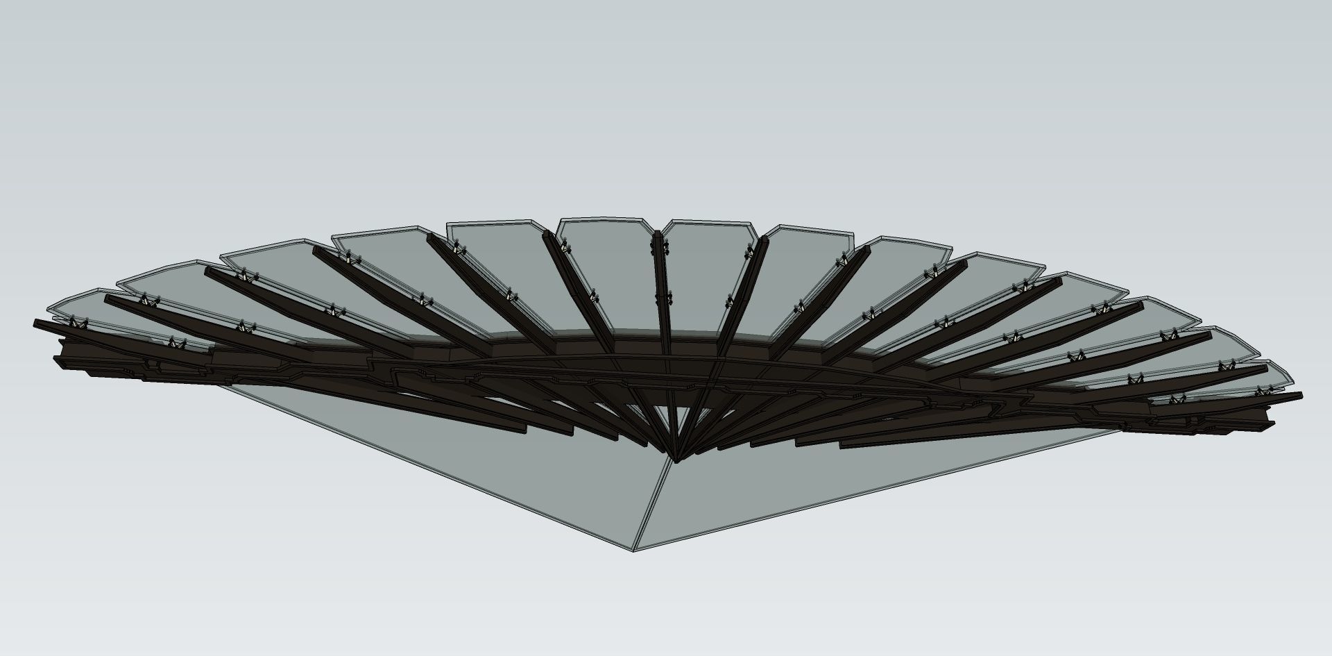 sun shade in curve glass 3d model 3D model_2