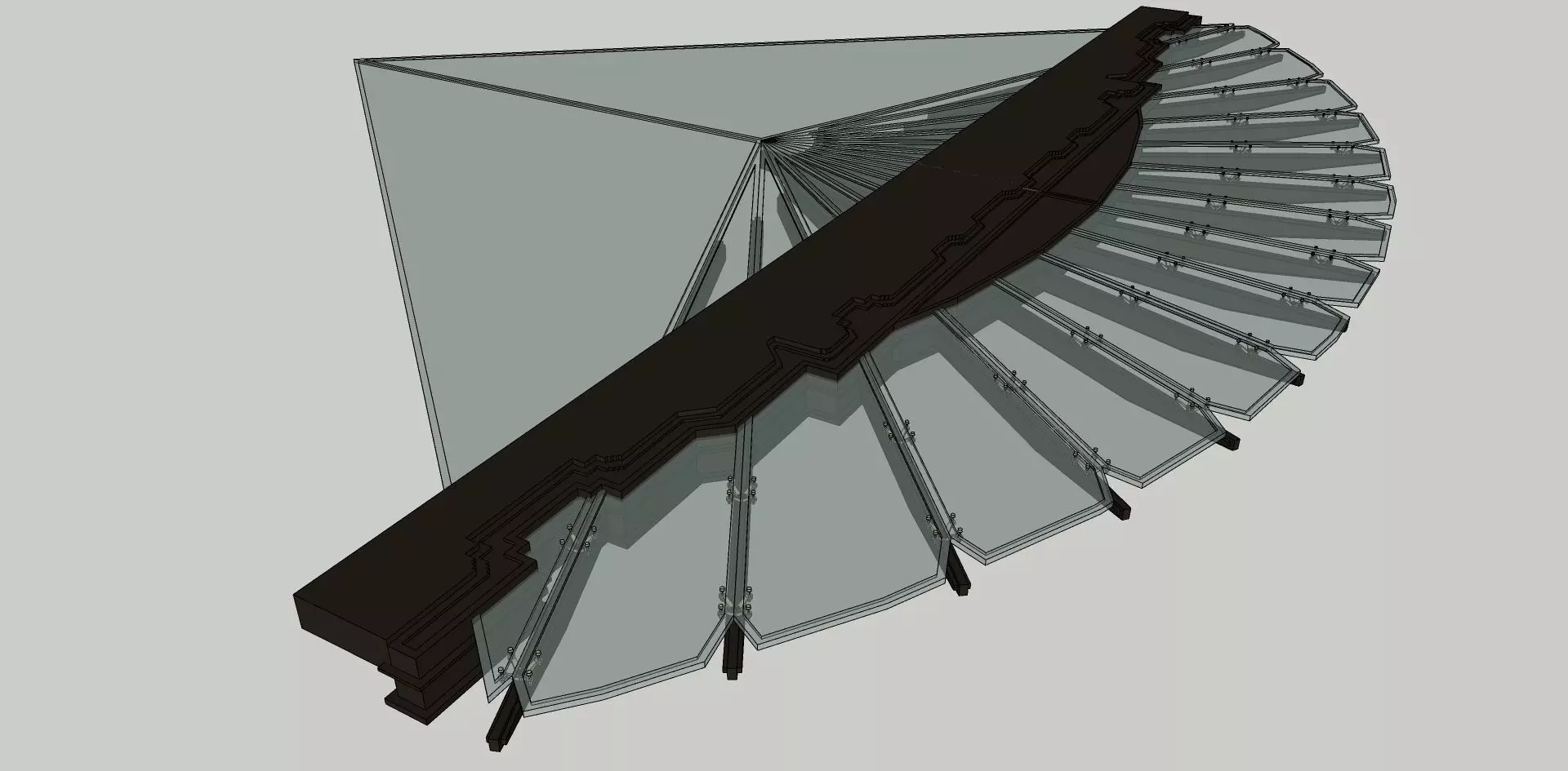 sun shade in curve glass 3d model 3D model_0