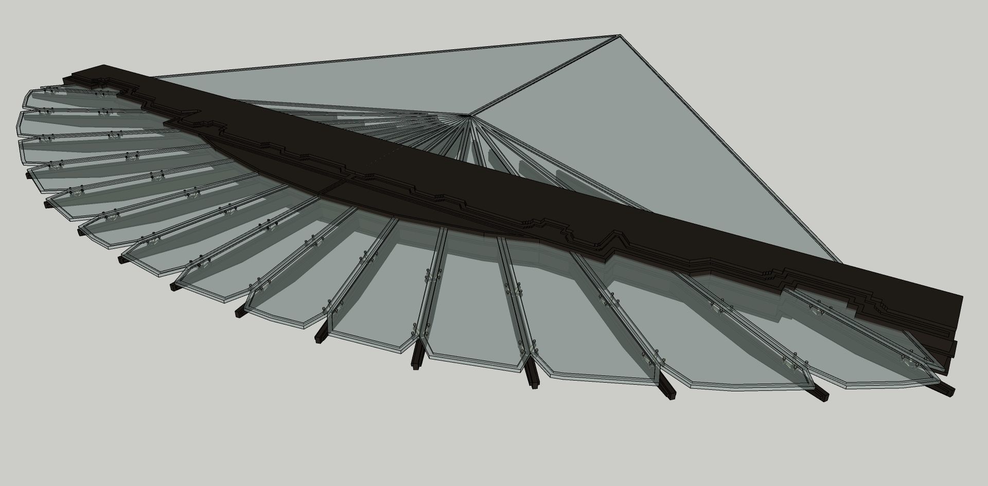 sun shade in curve glass 3d model 3D model_1