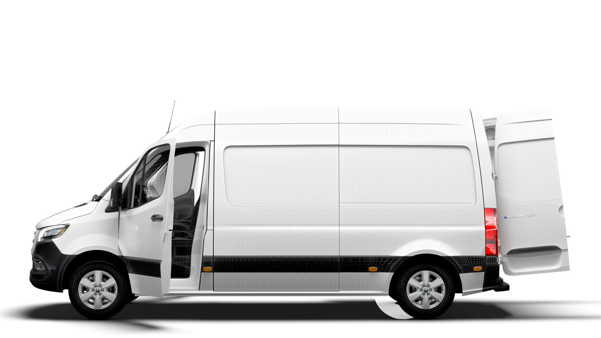 Mercedes Benz eSprinter Panel Van L2H2 FWD HQ Interior 2024 3D model_18