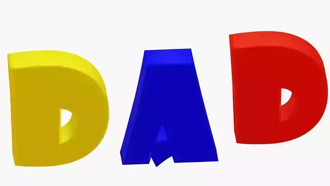 Fathers Day 3D Text DAD Background- Dad 3D Animation-Dad 3D model