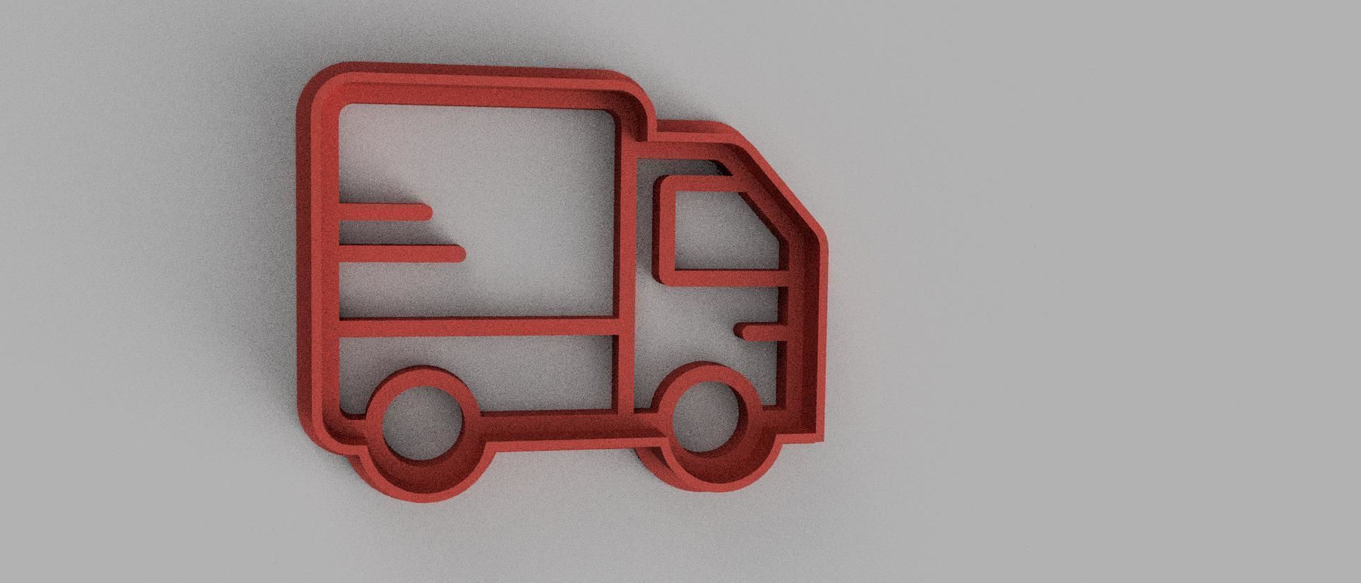SET 5 COOKIE CUTTER 3D print model truck car 3D print model_3